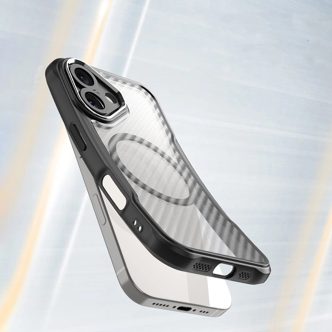 Mbështjellës Hurtel Leading Series MagSafe për iPhone 16, TPU, i zi