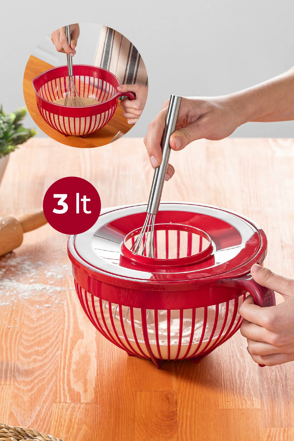 Kapak blenderi Hermia, i kuq, BNM-0971, 3 litra