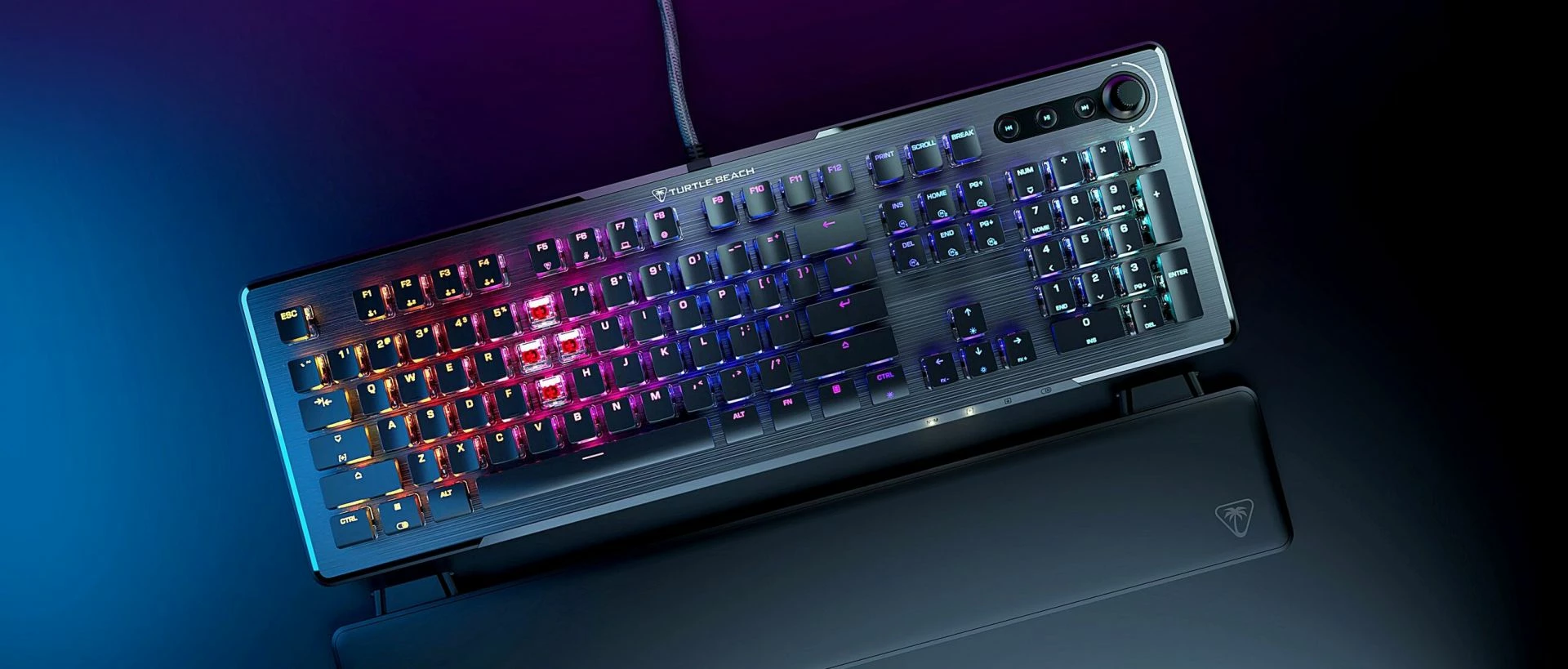 Tastierë mekanike Turtle Beach Vulcan II, full-size, RGB, USB-A, me pushore dore, e zezë