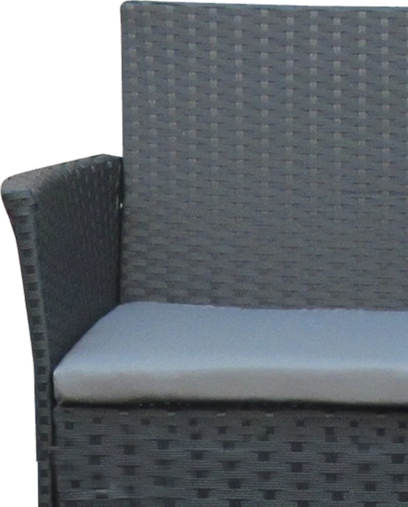 Set për sallon kopshti Calmness 4 pjesë rattan ngjyrë zezë-material gri