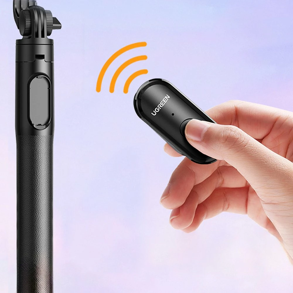 Selfie stick Ugreen LP586 me stativ dhe telekomandë Bluetooth, 1.5m, e zezë