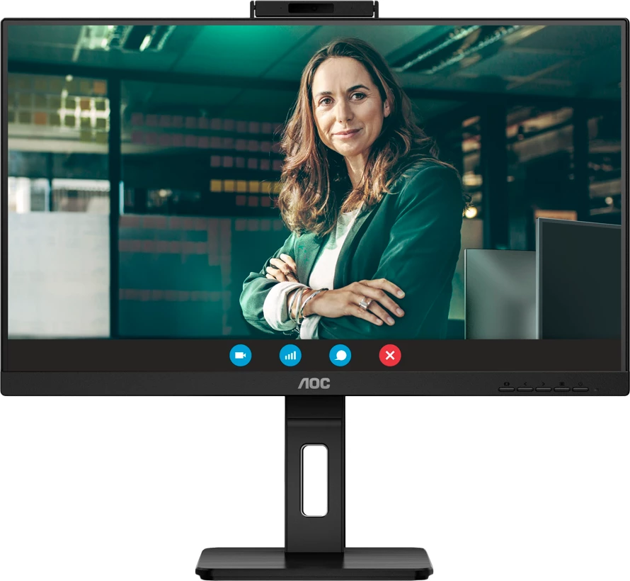 Monitor AOC Q27P3QW 27" QHD IPS 100Hz me webcam 2MP, USB hub, altoparlantë, Full Ergo, i zi