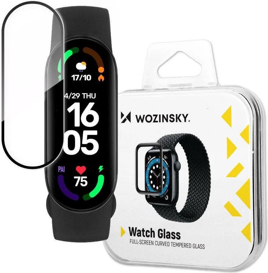 Xham mbrojtës hibrid për Xiaomi Mi Band 6, Wozinsky Watch Glass, i zi