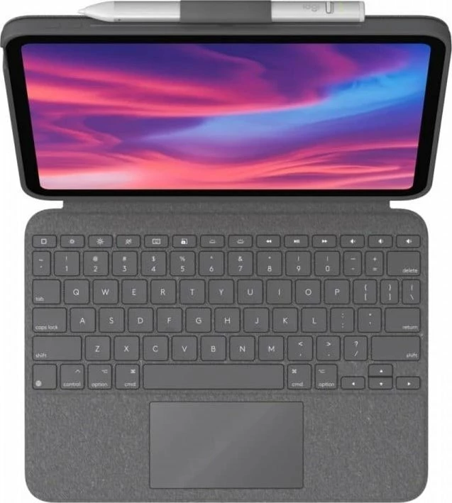 Mbështjellës me tastierë Logitech Combo Touch për iPad (10th gen) 10.9\", Smart Connector, me touchpad, me tastierë të ndriçuar, Gri (920-011441)