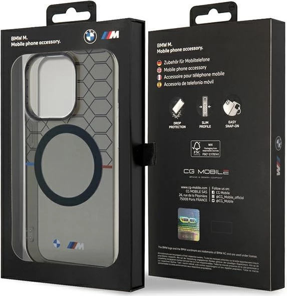 Mbështjellës BMW Pattern MagSafe për iPhone 13 Pro Max, Gri