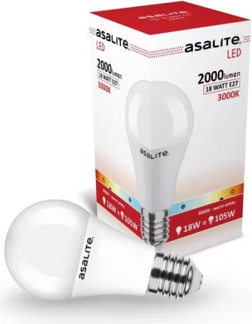 Llambë LED ASALITE ASAL0288, E27, A65, 18W, 3000K, 2000lm, bardhë e ngrohtë
