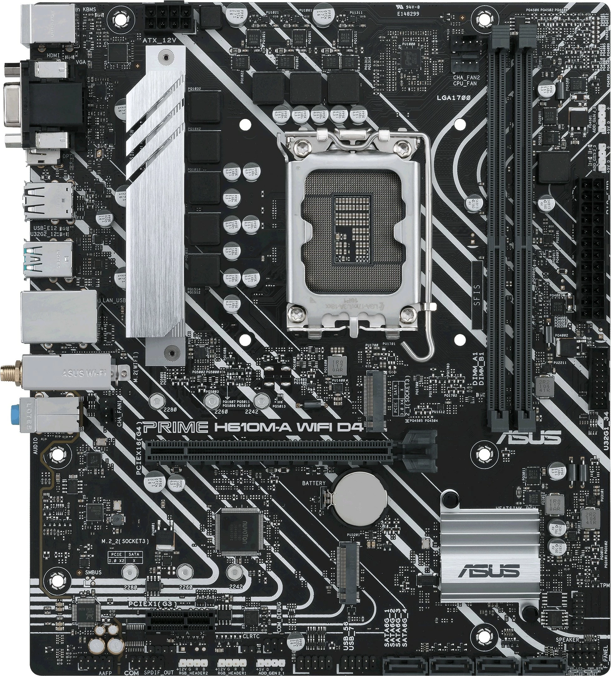 Pllakë amë ASUS PRIME H610M-A WIFI D4, Intel, LGA 1700, DDR4, 64 GB