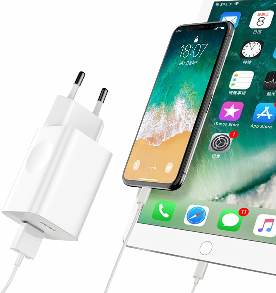 Karikues rrjeti Baseus CCALL-BX02, USB-A, 24W, QC 3.0, Bardhë