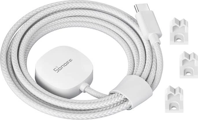 Kabllo zgjatuese për sensor uji Sonoff WLDC200, për SNZB-05P, 2m, e bardhë