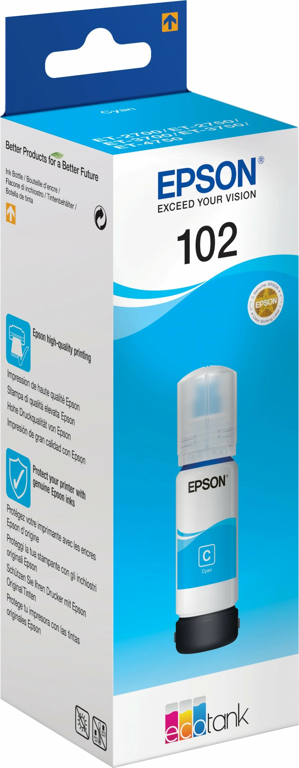 Shishe bojë Epson 102 EcoTank cyan 70ml për printer