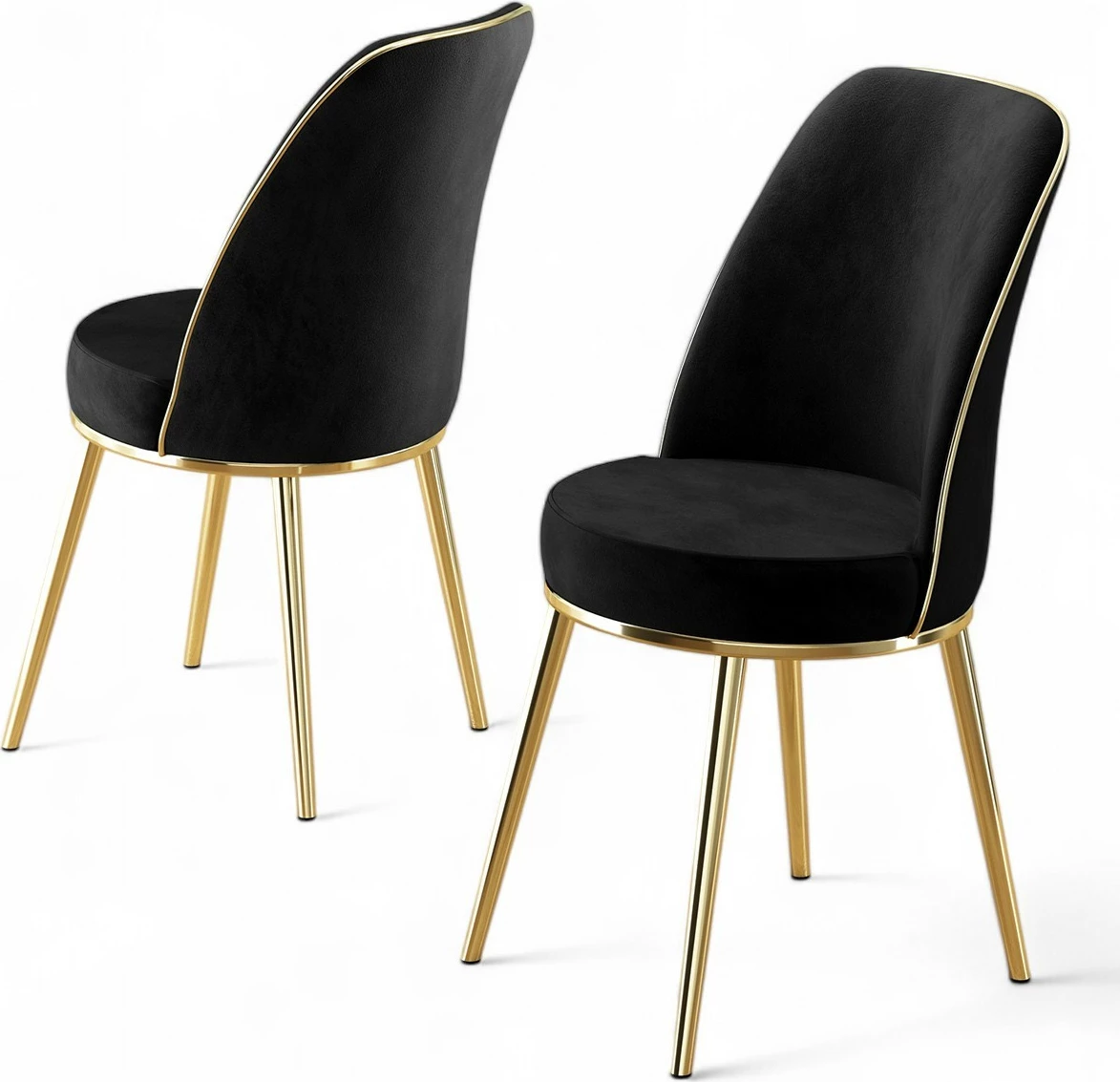 Set karrigesh (6 copë), Hanah Home, Pefa, e zezë, ari