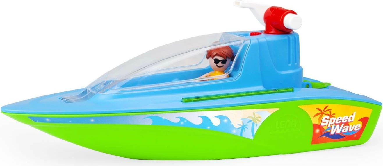 Lodër anije uji Lena Boazz me top uji, me figurë, Blu/Gjelbër