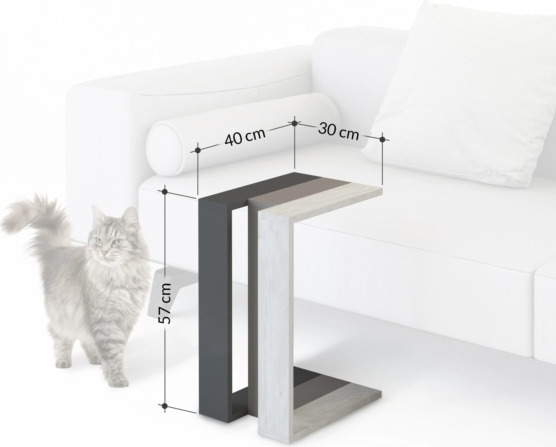 Tavolinë anësore Skye Decor, Muju, e bardhë