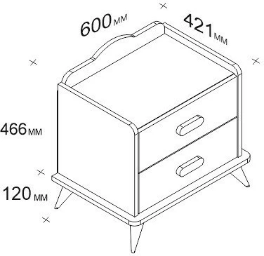 Komodinë moderne për dhomë gjumi, ngjyrë e bardhë, Skye Decor Andaz