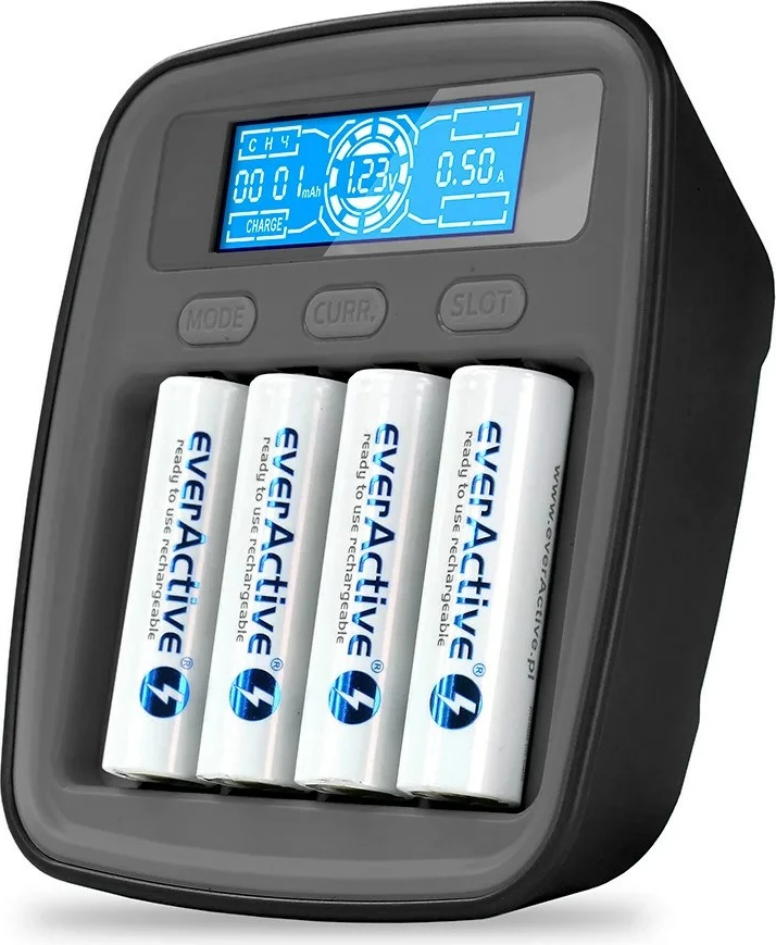 Karikues baterish everActive NC1000MV2, USB-C, për AAA, i zi