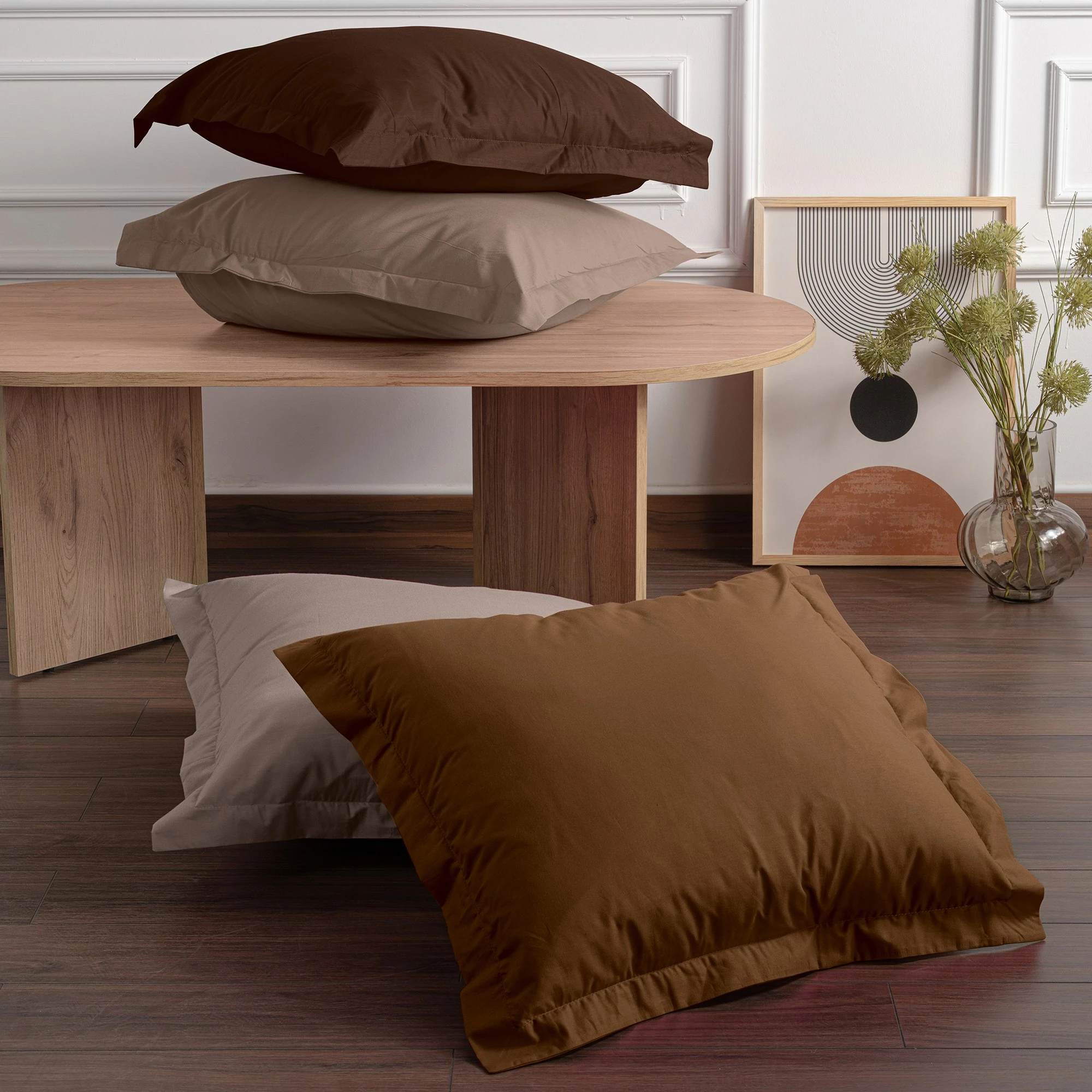 Set jastëkësh Oxford (2 copë), ngjyrë bezhë, L'essentiel