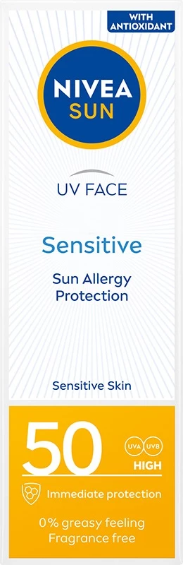 Krem fytyre mbrojtës nga dielli për femra Nivea Sun Sensitive SPF50, 50ml