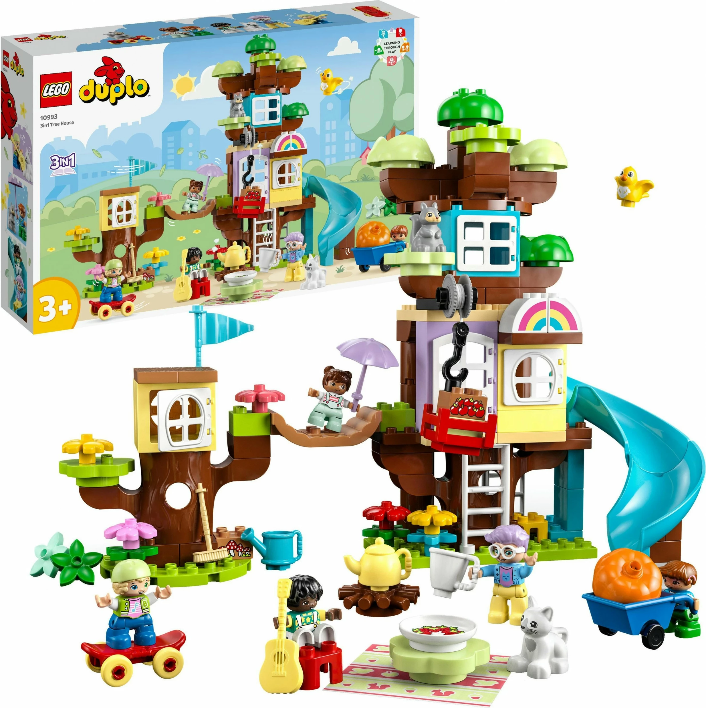Set ndërtimi LEGO DUPLO 3in1 Tree House, 126 pjesë, shumëngjyrësh