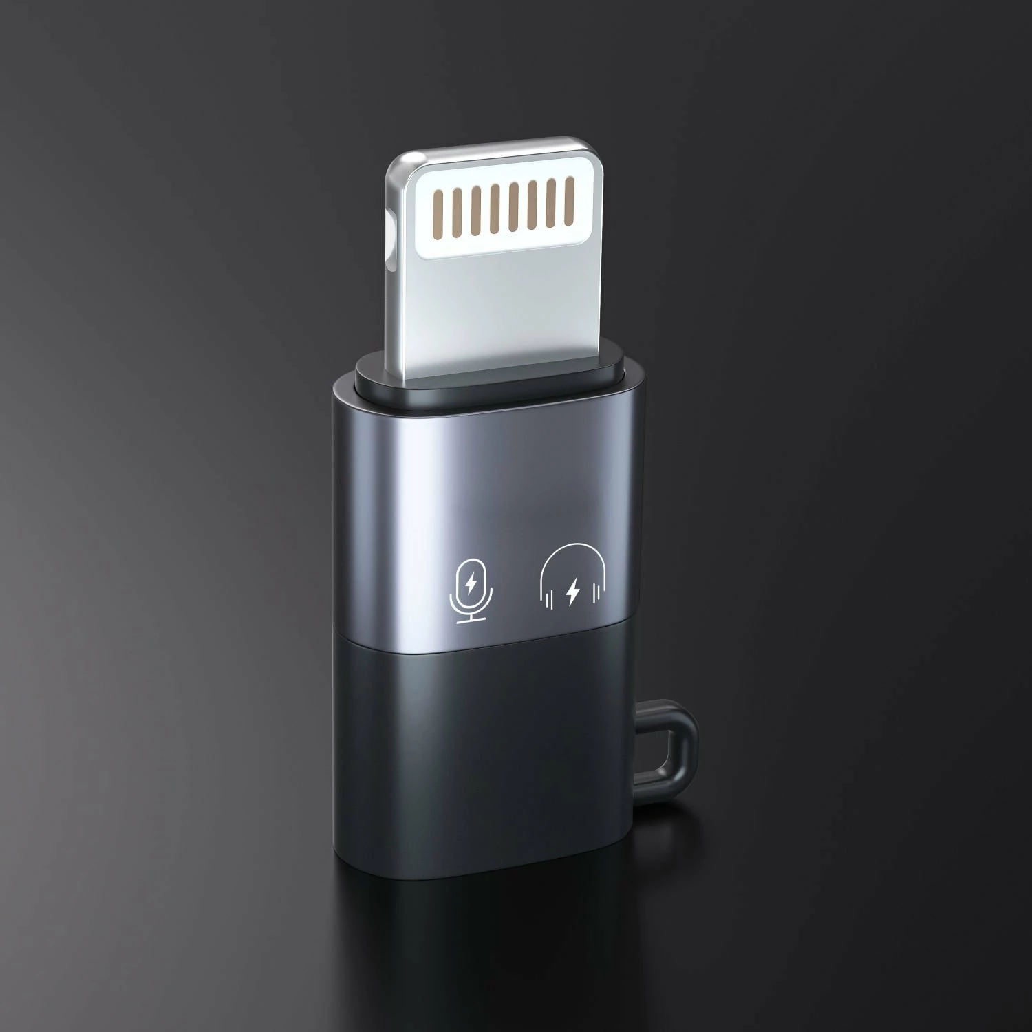 Adapter Mozos ASM-6 USB-C në Lightning, OTG, transfer dy-drejtimësh, alumin, i zi