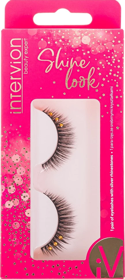 Qerpikë artificial Inter Vion Shine Look me gurë të artë për femra zi/ari