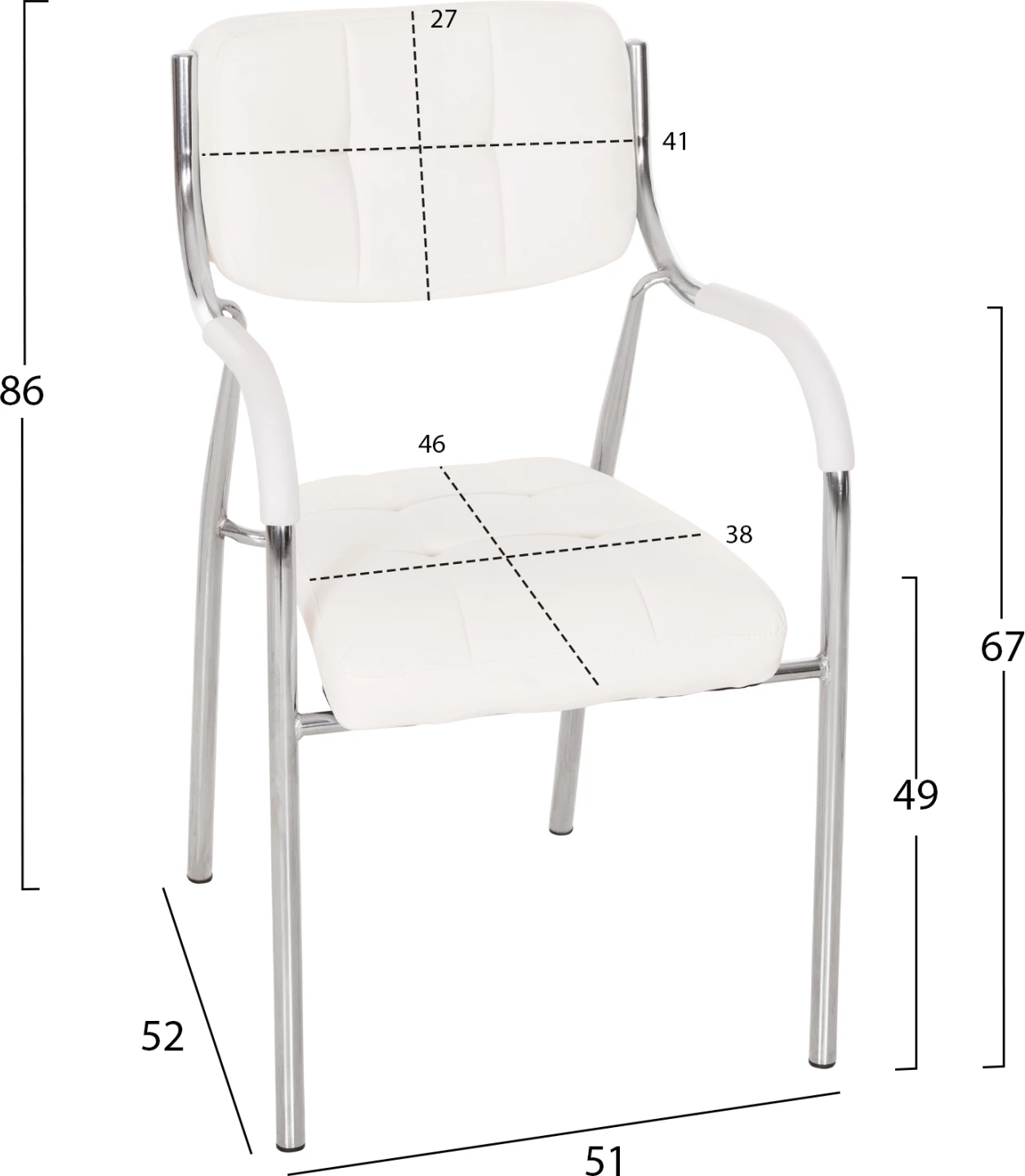 Karrige për zyre konferencash QUANDA FH1018.02, e bardhë