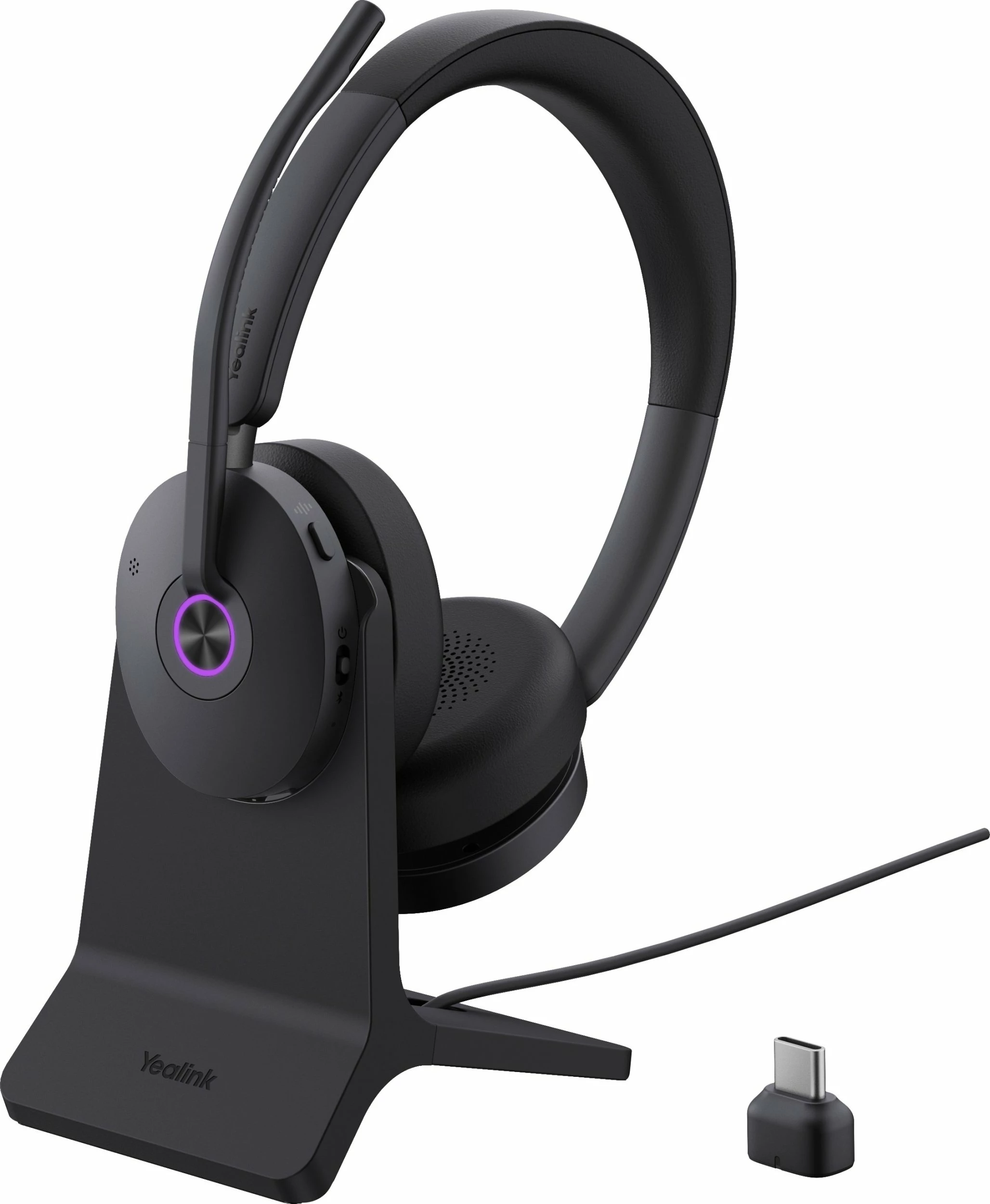 Kufje Yealink BH74 Bluetooth me ANC, me mikrofon, me stendë, të zeza