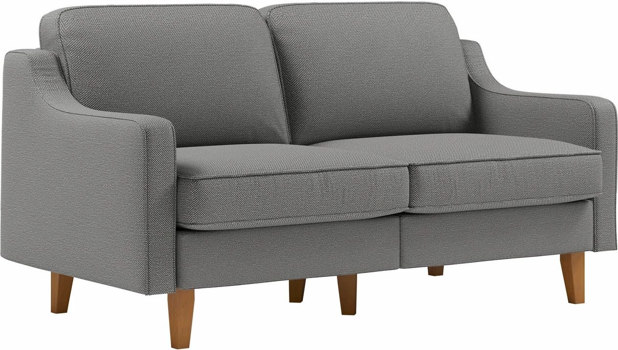 Divan dy ulëshe Atelier del Sofa, Robin 2, obsidian, walnut