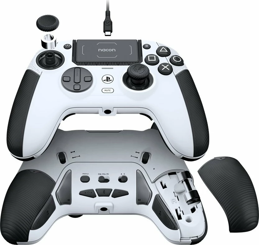 Gamepad wireless Nacon Revolution 5 Pro, kompatibil me PS5/PS4/PC, Hall Effect, me çantë dhe aksesorë, i bardhë