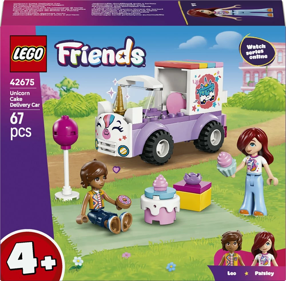 Set LEGO Friends Unicorn Cake Delivery 42675, 67 pjesë