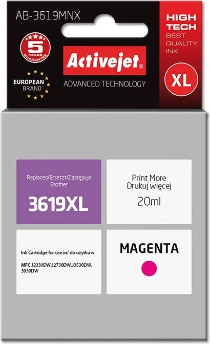 Ngjyrë zëvendësuese Activejet AB-3619MNX për printer Brother, 20ml, vjollcë