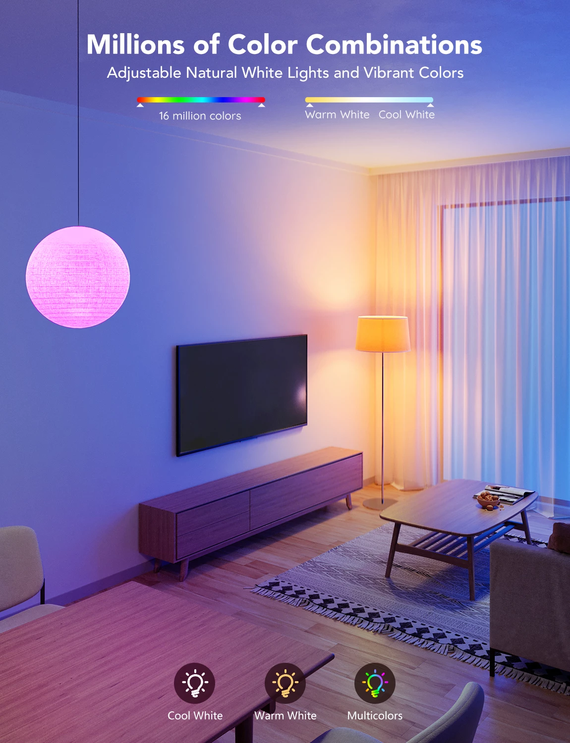 Llambë smart LED Govee RGBWW E27 1200lm 12W