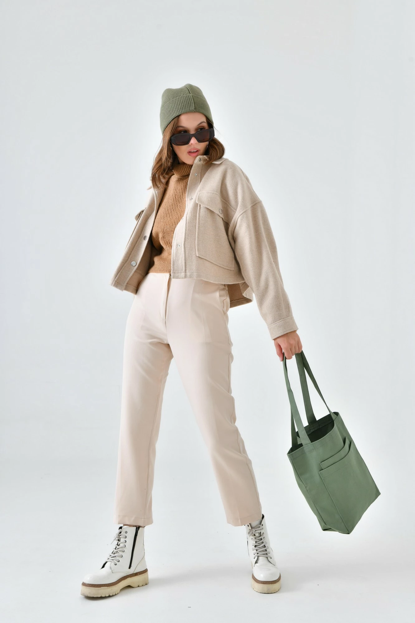 Çantë tote, ngjyrë mint, Zoozie Bags, 2117