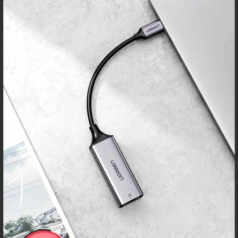 Adapter rrjeti USB-C në RJ45 Ugreen CM199 1Gbps, 50737B, gri