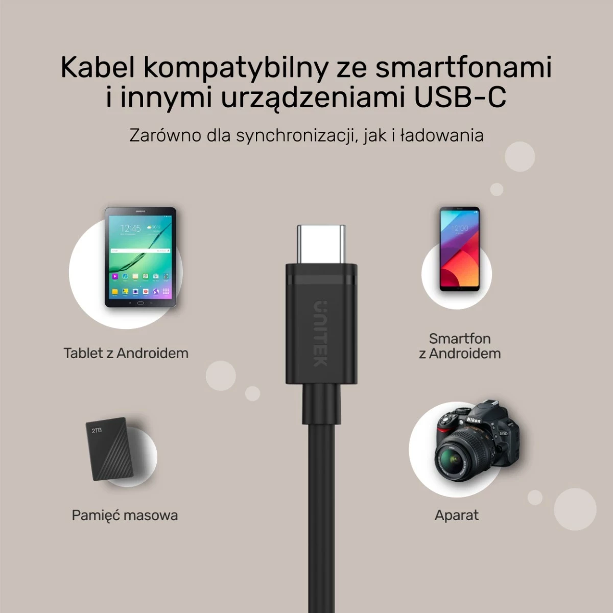 Kabllo Unitek USB-C në USB-C 3m, e zezë