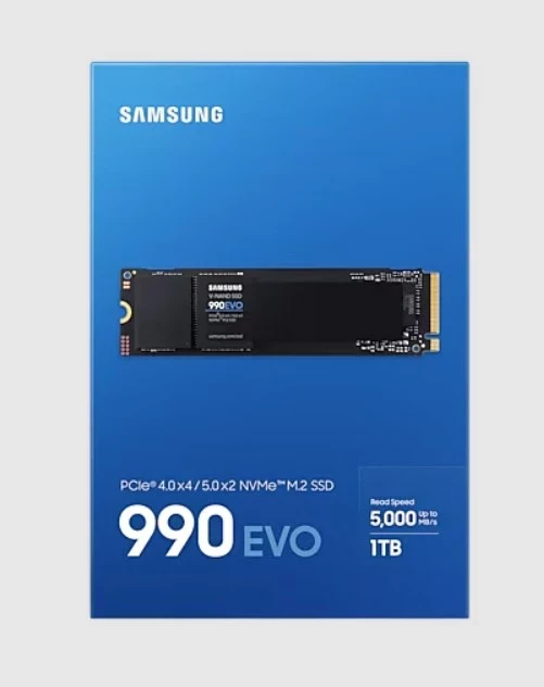 SSD Samsung 990 EVO, 1TB, M.2, PCI Express 4.0, i zi