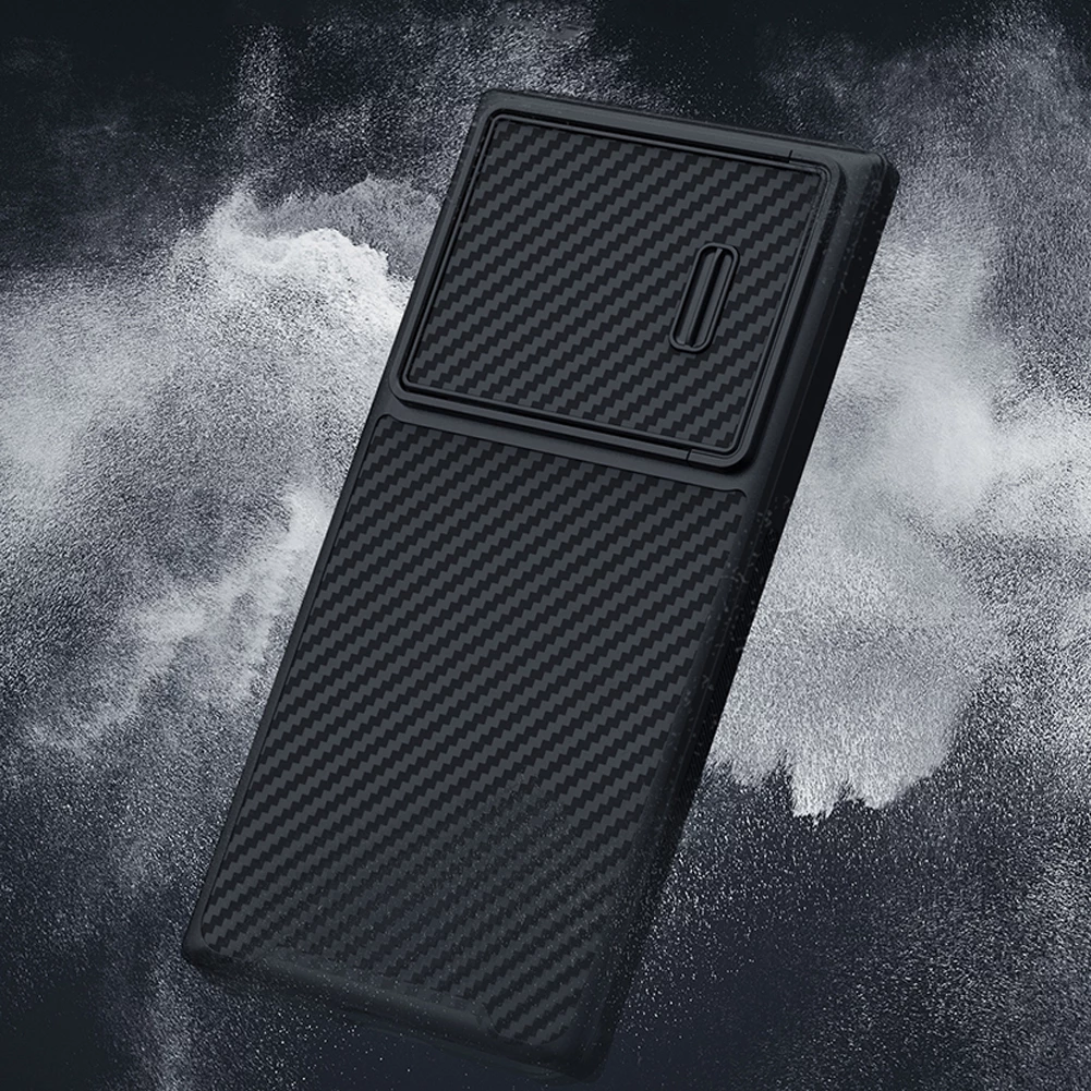 Mbështjellës Nillkin Synthetic Fiber S Case për Samsung Galaxy S23 Ultra, me kapak kamere, i zi