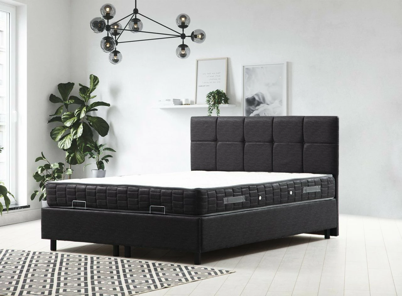 Set dysheku, baza dhe shtrati, ngjyrë antracit, Skye Decor, 90x190