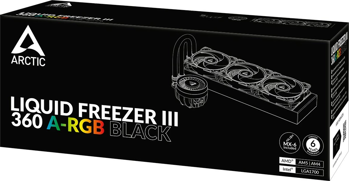 Ftohës uji ARCTIC Liquid Freezer III 360 A-RGB, 12 cm, 48.82 cfm, i zi