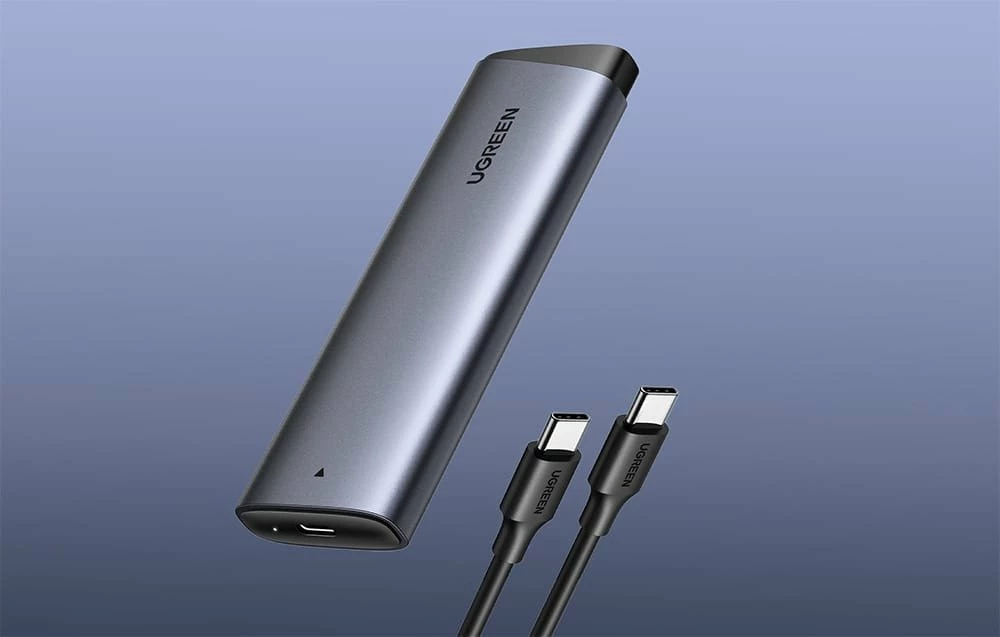 Kasë për SSD Ugreen CM767 M.2 NVMe USB-C 3.2 10Gbps, argjendtë