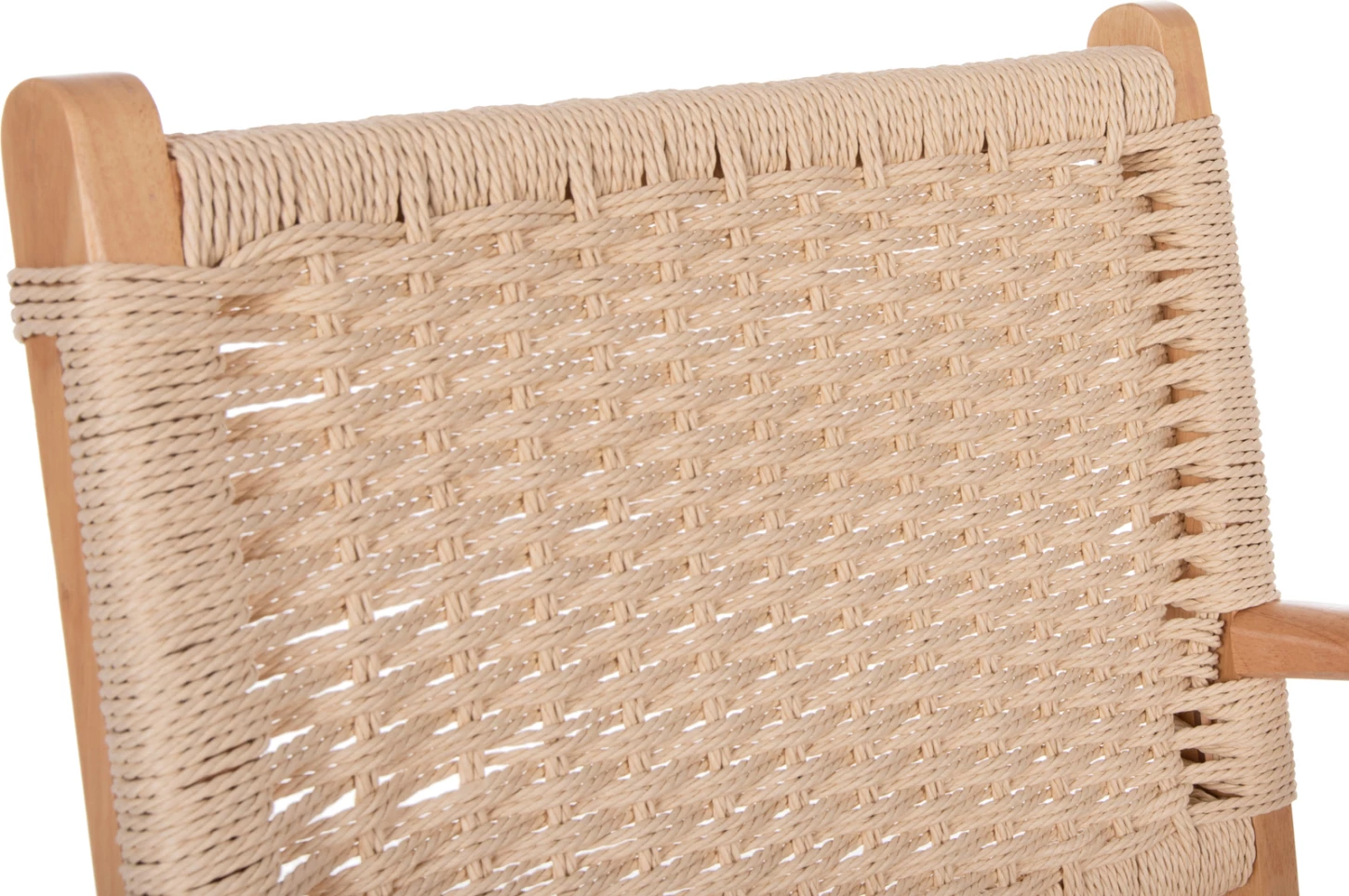 Karrige me krahë FH9331.01, për brenda, druri gome, sedilje me litar, 61x56x83 cm