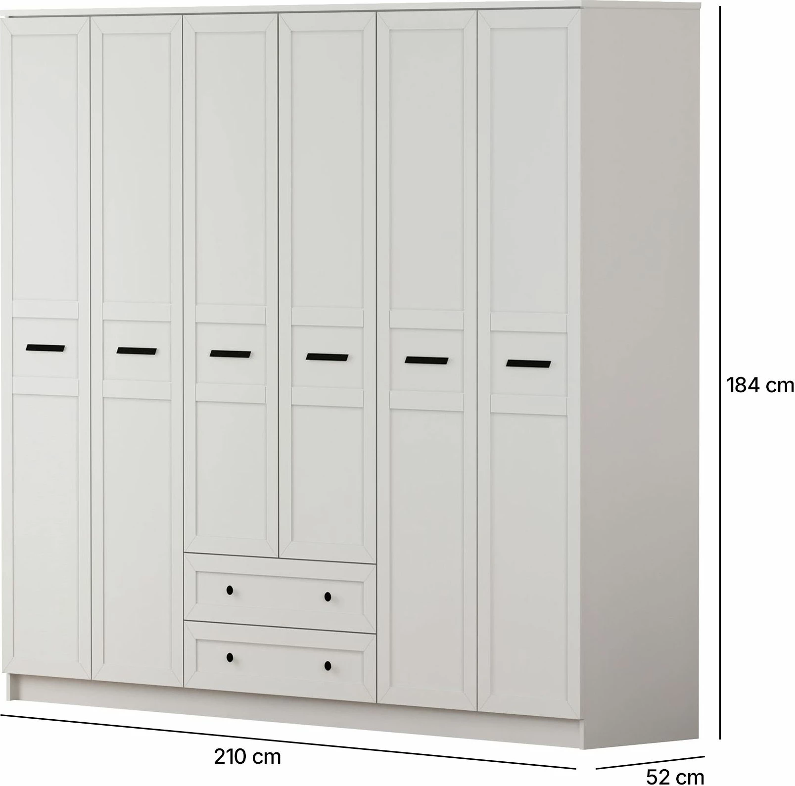 Dollap garderobe, ngjyrë e bardhë mat, Skye Decor, RB-168-01-006