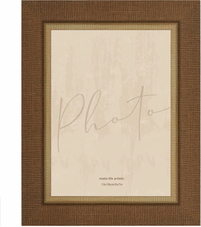 Kornizë artistike për foto, polirezina, xham, ngjyrë kafe-bezhë, 18.2x1.5x23.3cm