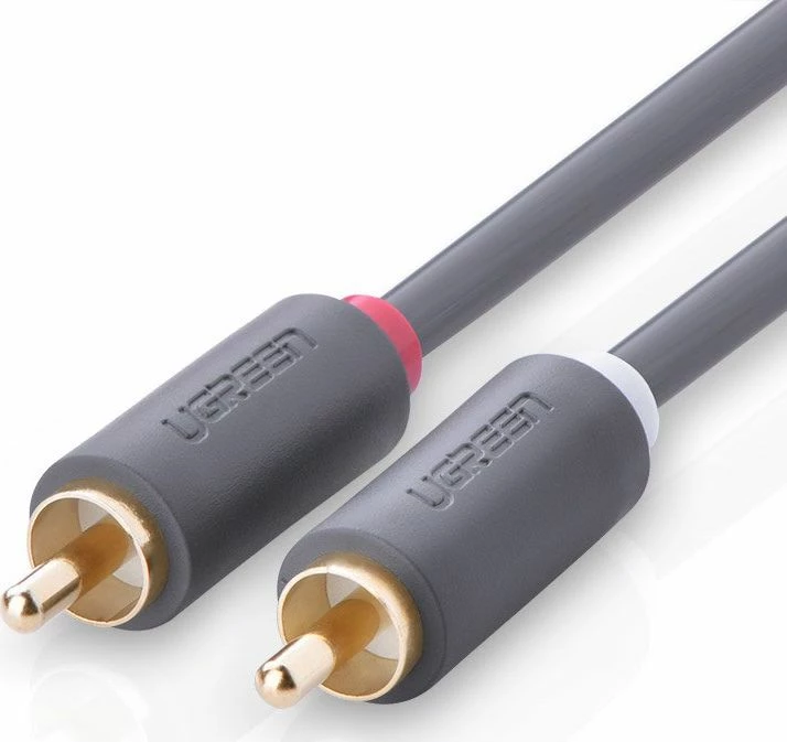Kabllo audio RCA Ugreen UGR457BLK 2xRCA male në 2xRCA male 5 m, gri