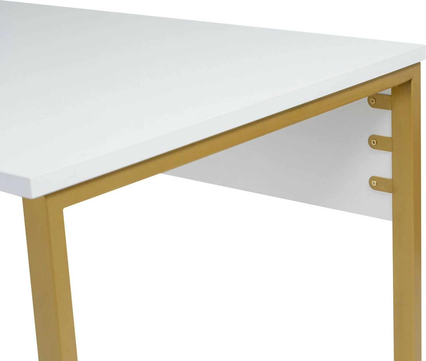 Tavolinë studimi dyshe Hanah Home, e bardhë, ari