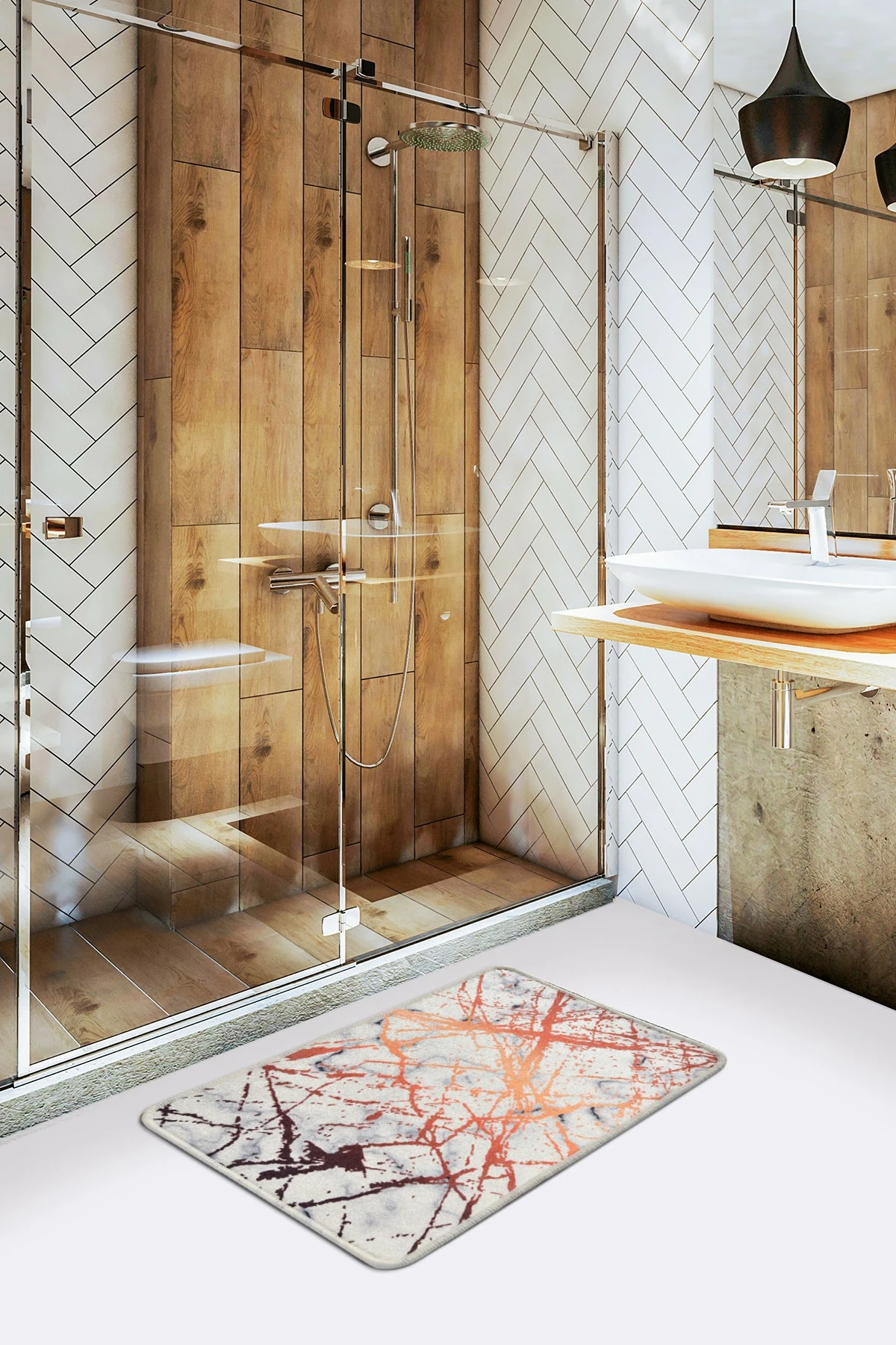 Tapet për banjo Mijölnir, Shine, shumëngjyrësh, 40x60cm