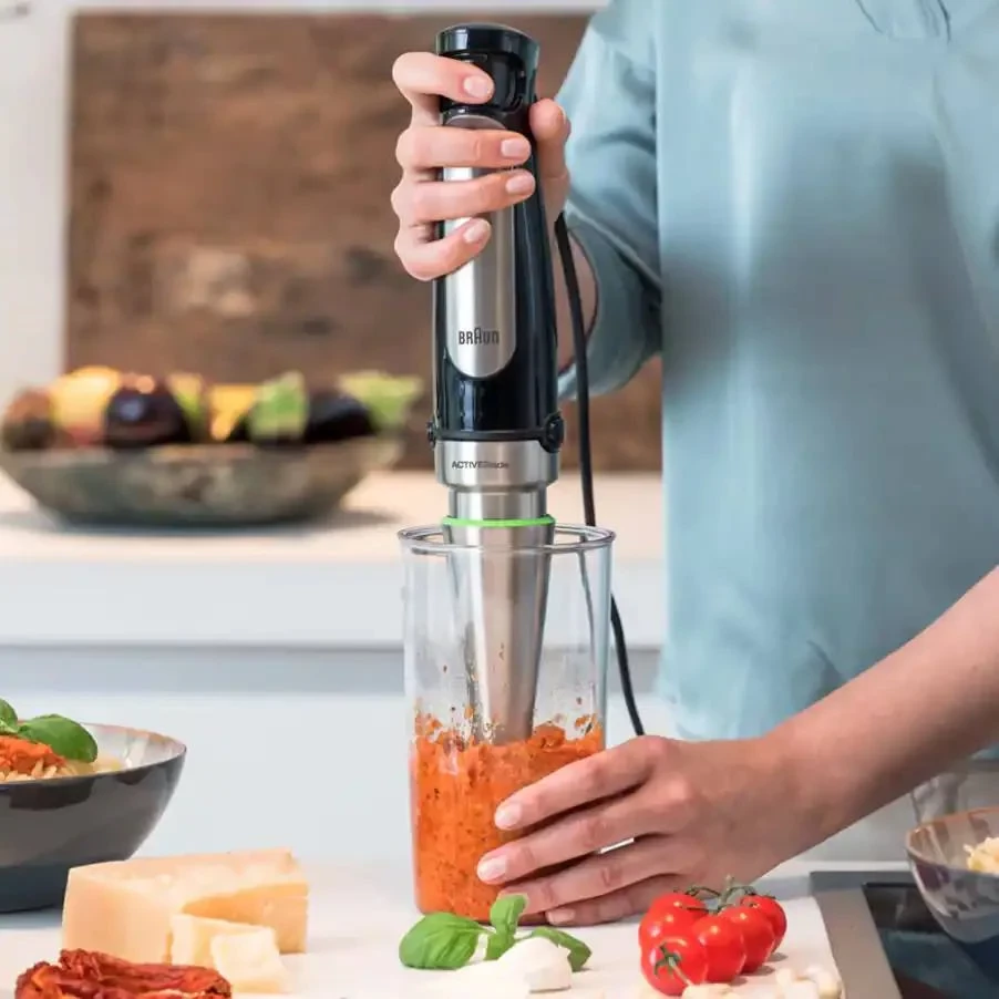 Blender dore, Braun, MQ7035BI, 1000 W, gotë 600 ml, grirës 500 ml, e zezë