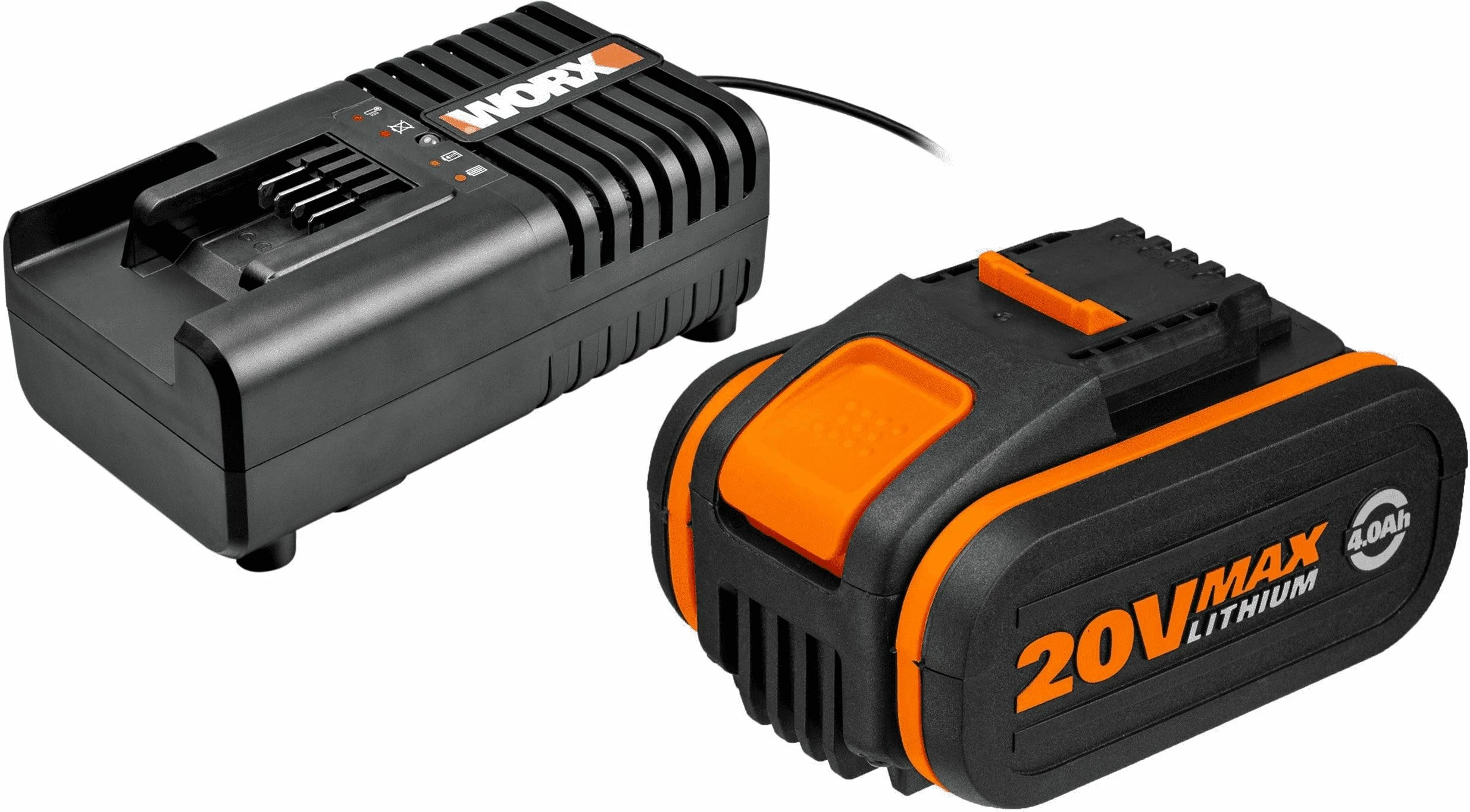 Set bateri me karikues Li-Ion Worx WA3604 PowerShare 20V Max 4.0Ah