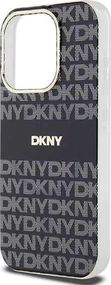 Mbështjellës DKNY IML Mono & Stripe MagSafe për iPhone 15 Pro, i zi