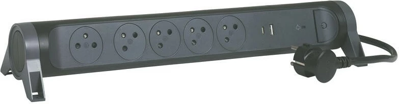 Zgjatues Legrand 049429, 5 prizë, 2 USB (USB-A/USB-C), 1.5m, i zi