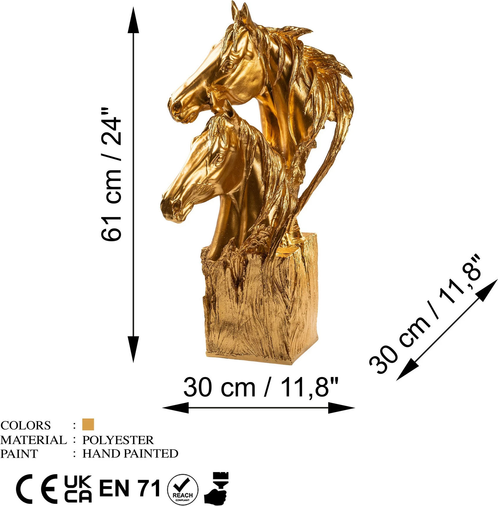 Objekt dekorativ Evila Originals, ngjyrë ari, Yak-043